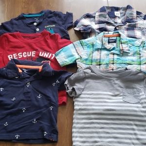 12 months bundle of Carter's shirts. Lot of 6.